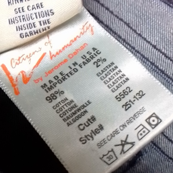 Citizens of Humanity High Rise Wide Leg Hutton Stretch Size 28 Dark Blue - Picture 9 of 9